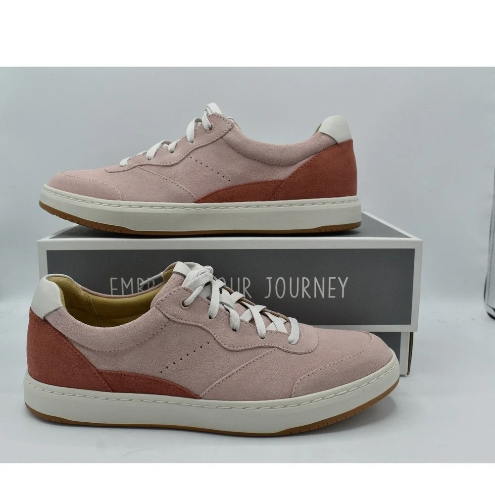 Dansko Womens Size 38 Josey Suede Blush Pink Lace Up Sneakers Shoes